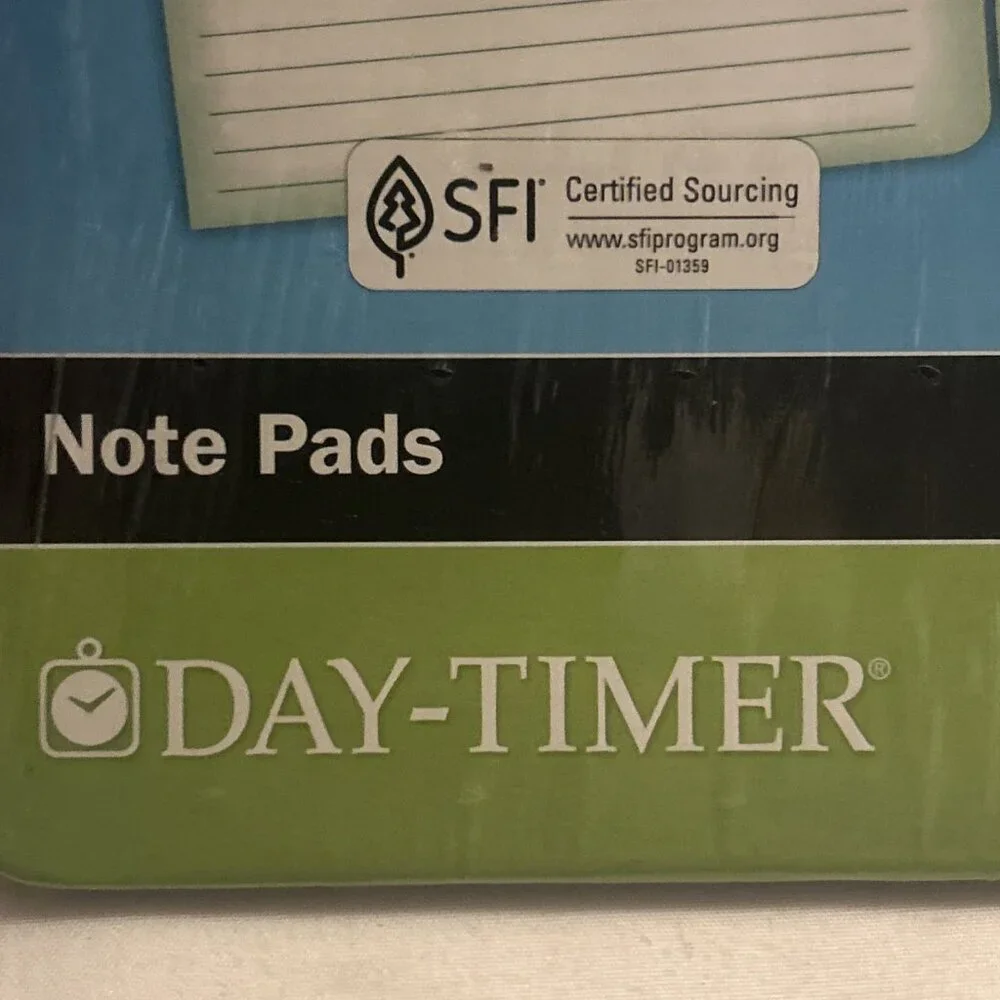 Day-Timer Note Pads 2 Pads Of 24 Sheets #87275 Fits 3 & 7 Ring Size 4 New Sealed